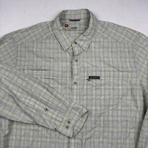 Simms Guide Series Shirt Mens 2XL Green Gray Plaid Fishing Long Sleeve Button Up